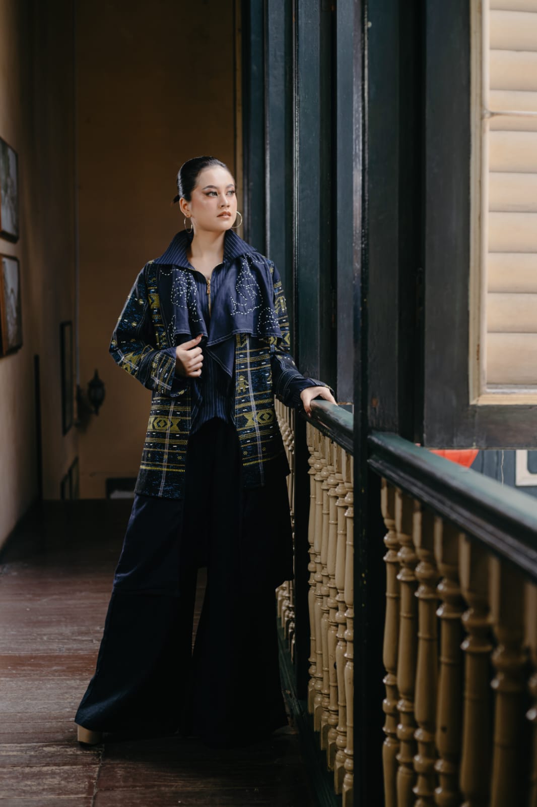 Sadum Akila Batak Toba Blazer with Sashiko Embroidery